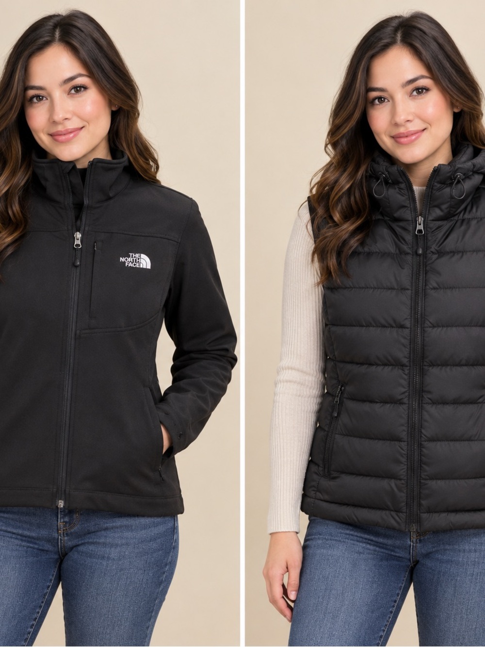 The North Face Black Womens 2-in-1 Jacket & Puffer Vest